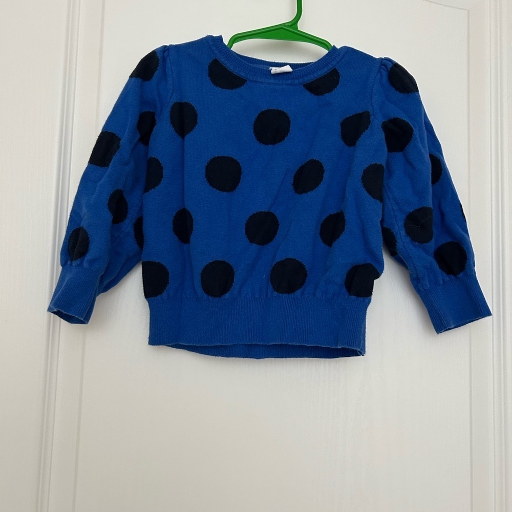 GAP Kids Blue and Black Polka Dot Sweater
